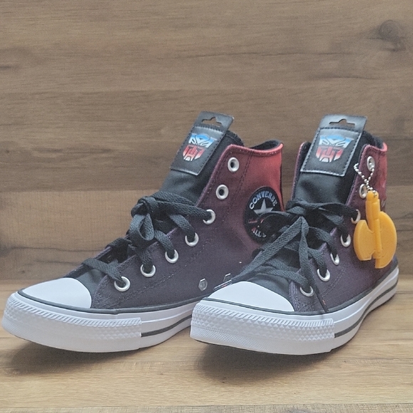 Converse Kids High-Top Sneakers - Black and Burgundy - Picture 1 of 16